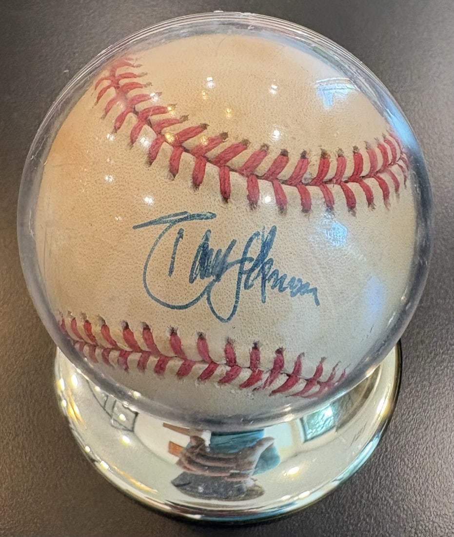 JOHNSON RANDY SIGNED BASEBALL JSA LOA: JOHNSON RANDY SIGNED BASEBALL JSA LOA Randy Johnson's signature on this baseball is a notable addition to any collection, bearing the authentication of James Spence Authentication (JSA). The original 