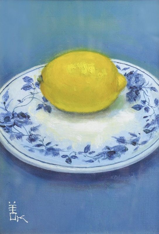 Original Oil Painting Still Life Lemon Blue Plate Framed Zenshiro Kodate: Original Oil Painting Still Life Lemon Blue Plate Framed Zenshiro Kodate Item Specifics: Artist: Zenshiro Kodate Subject: Still Life Material: Oil on Canvas Style: Japanese Year Of Production: 2010 Pr
