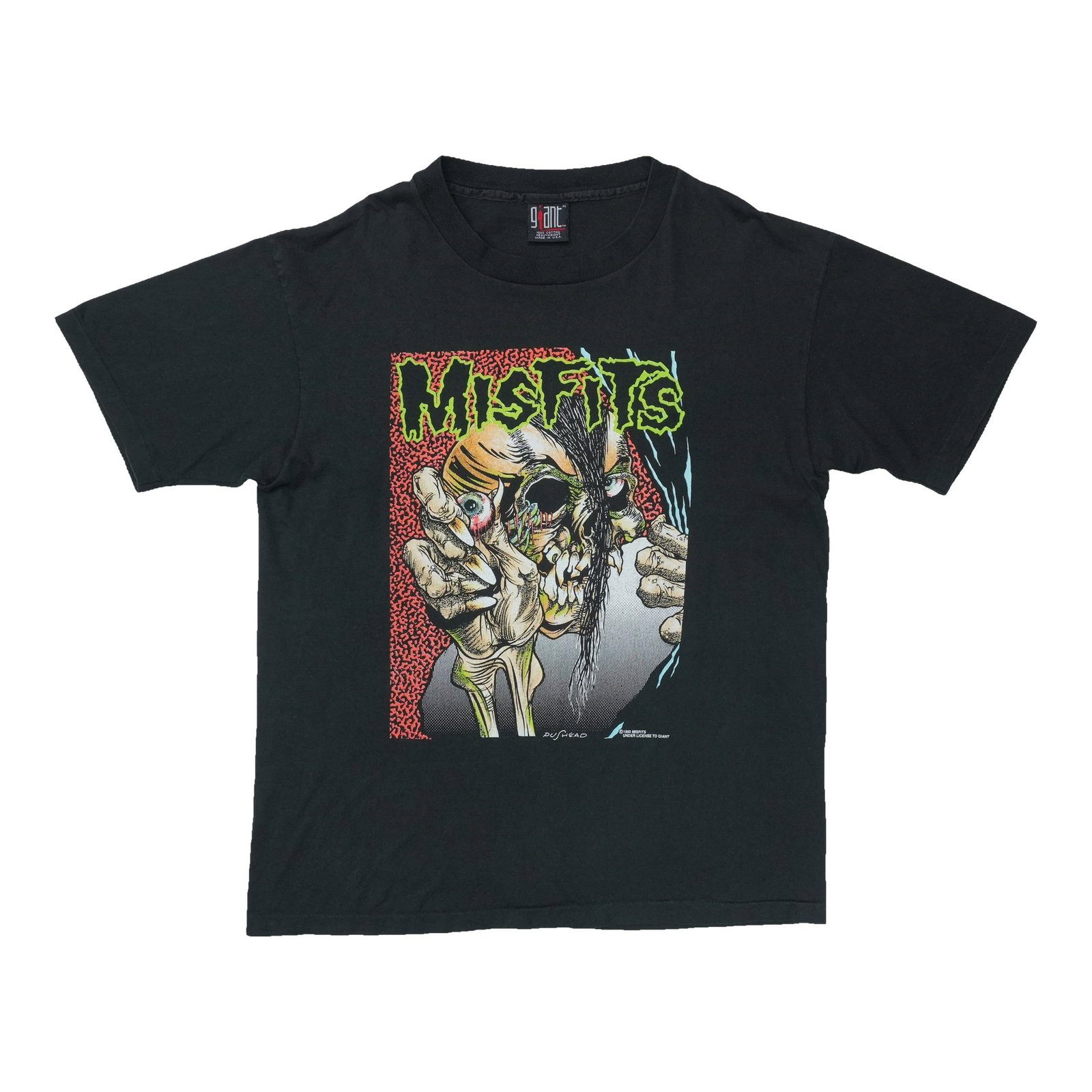 Misfits Earth Shirt 1990s: Misfits Earth Shirt 1990s Authentic 1990s Misfits Earth Shirt. This vintage tee features a unique design and colorway, characteristic of the band's eclectic style. A great addition to any retro music
