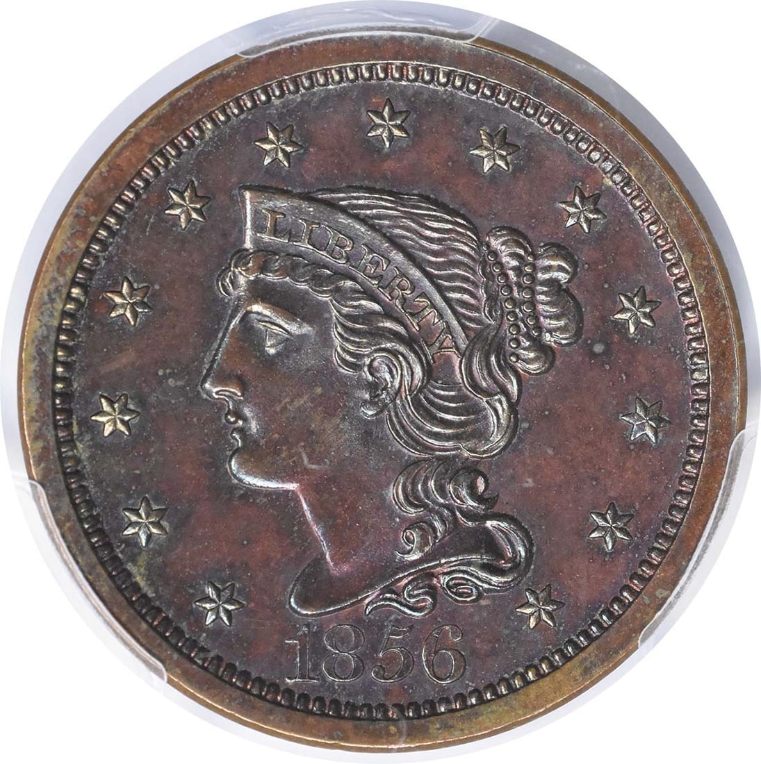 Large Cent Slanted 5 PR64BN PCGS - 2