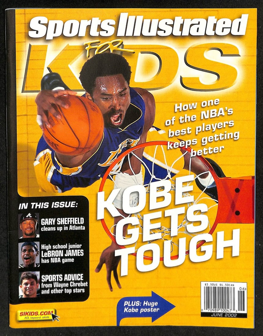 2002 Kobe Bryant Sports Illustrated Kids Newsstand w/ Poster Tom Brady RC 211538: 2002 Kobe Bryant Sports Illustrated Kids Newsstand w/ Poster Tom Brady RC 211538 2002 Sports Illustrated Kids Newsstand featuring a photo of Tom Brady, a rare collectible with a unique poster. This it