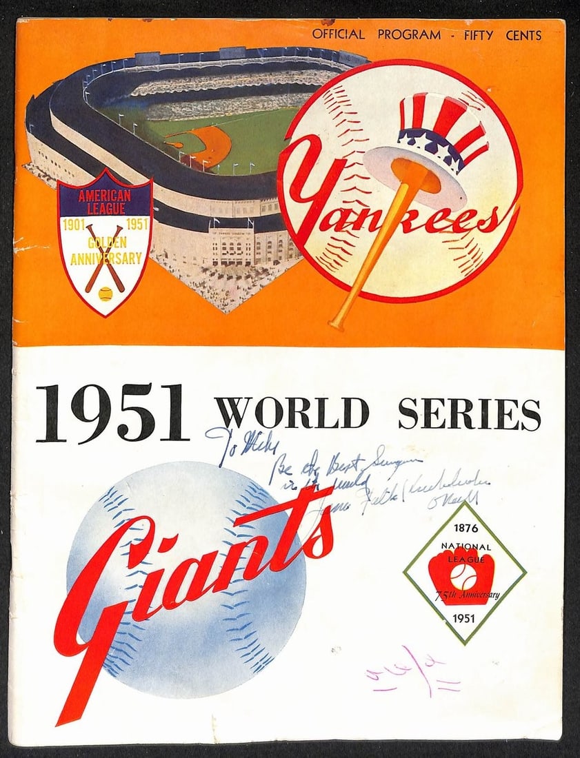 Yankees Giants New York World Series Program 1951 (1 of 5)
