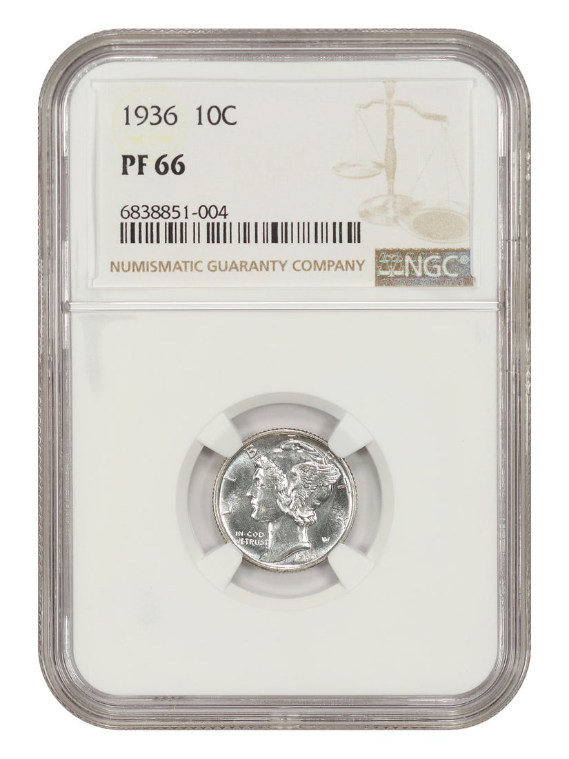 1936 10C NGC PR66 - Mercury Dime - Scarce, First Year Proof (1 of 6)