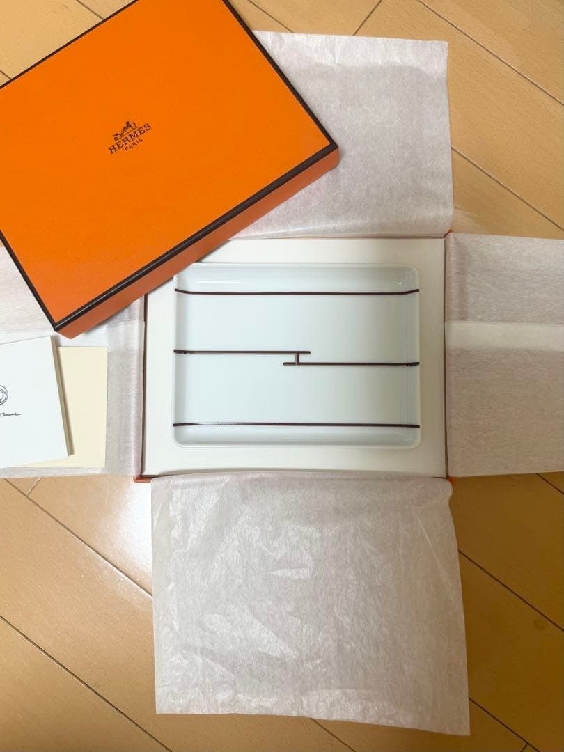 White Bordeaux Porcelain Plate 6 x 4 3 7 in With Box Herms Rythme Tray (1 of 4)