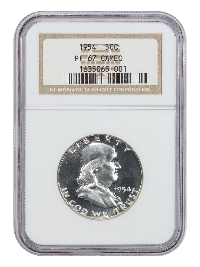 1954 50C NGC PR67CAM - Franklin Half Dollar: 1954 50C NGC PR67CAM - Franklin Half Dollar The 1954 50C NGC PR67CAM Franklin Half Dollar is a stunning example of a circulated coin, boasting a high level of detail and luster. Certified by the Numis