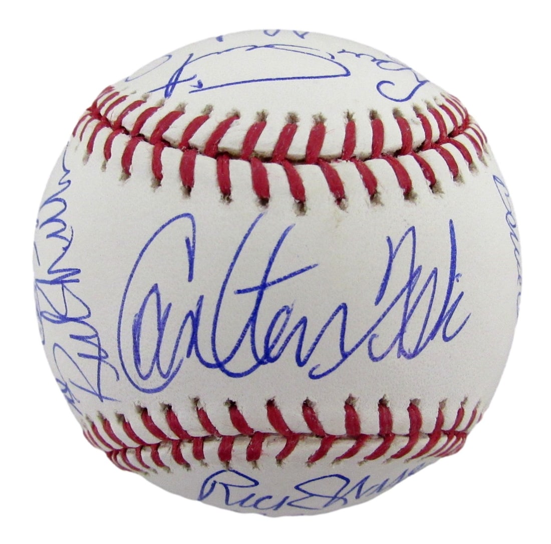 Fisk Rice Evans JSA 212612 1975 Red Sox Team Signed Baseball OML: Fisk Rice Evans JSA 212612 1975 Red Sox Team Signed Baseball OML Signed by the 1975 Red Sox team, this baseball bears the signatures of Fisk, Rice, and Evans, making it a unique piece of baseball hist