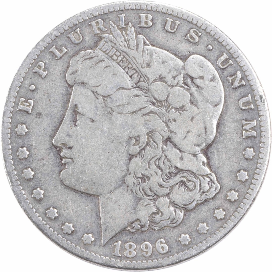 Uncertified 1896-S Morgan Silver Dollar: Uncertified 1896-S Morgan Silver Dollar The 1896-S Morgan Silver Dollar is a circulated coin with a rich history, featuring a reeded edge and a distinctive mint mark. Made from 90% silver and 10% copp