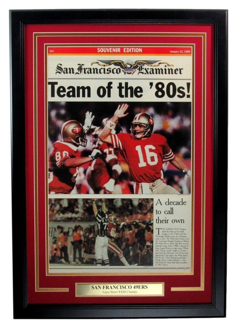 1989 San Francisco Examiner Newspaper 49ers Team of the 80's Framed 176778 (1 of 2)