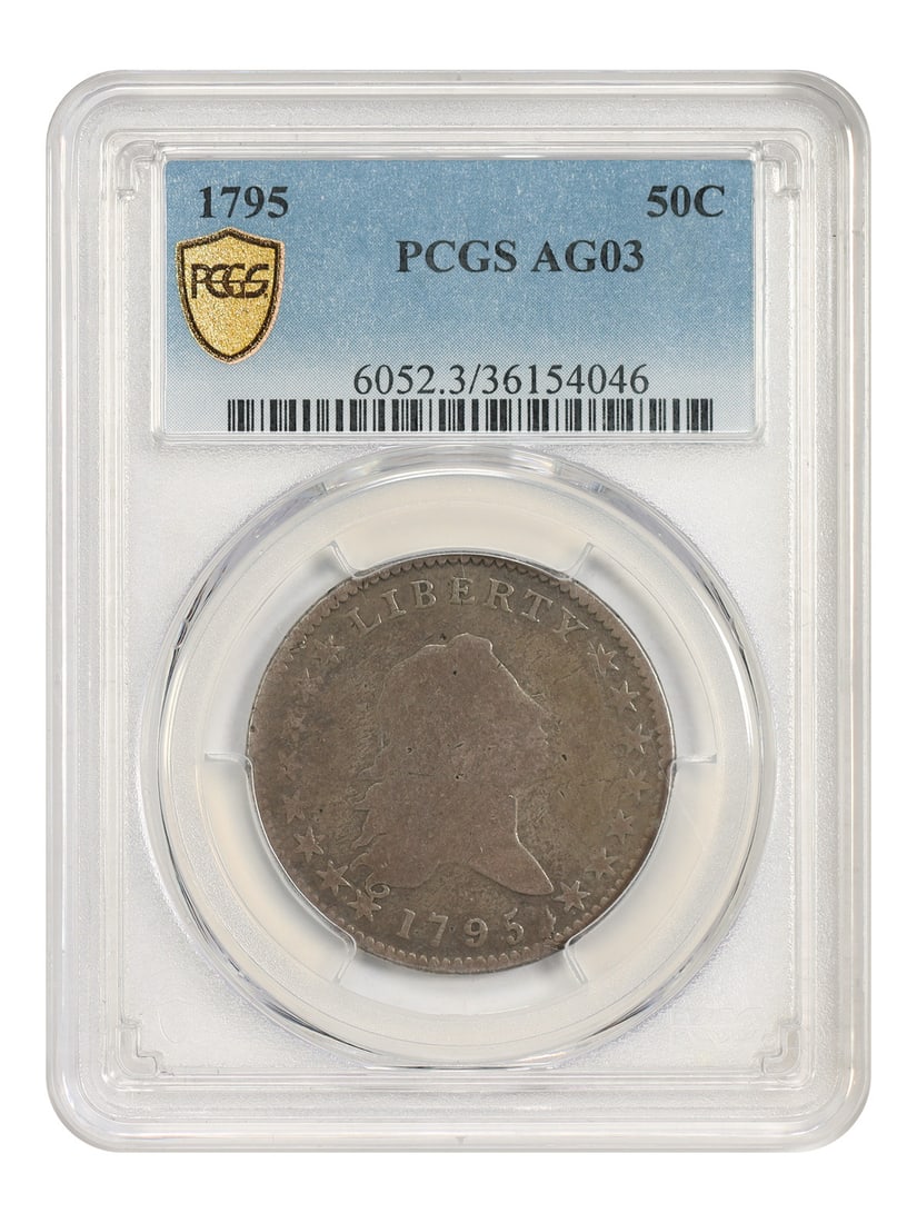 1795 50C PCGS AG03 - Flowing Hair Half Dollar - Desirable 2-Year Type Coin: 1795 50C PCGS AG03 - Flowing Hair Half Dollar - Desirable 2-Year Type Coin The 1795 50C PCGS AG03 - Flowing Hair Half Dollar is a circulated example of a highly sought-after coin, featuring the iconic