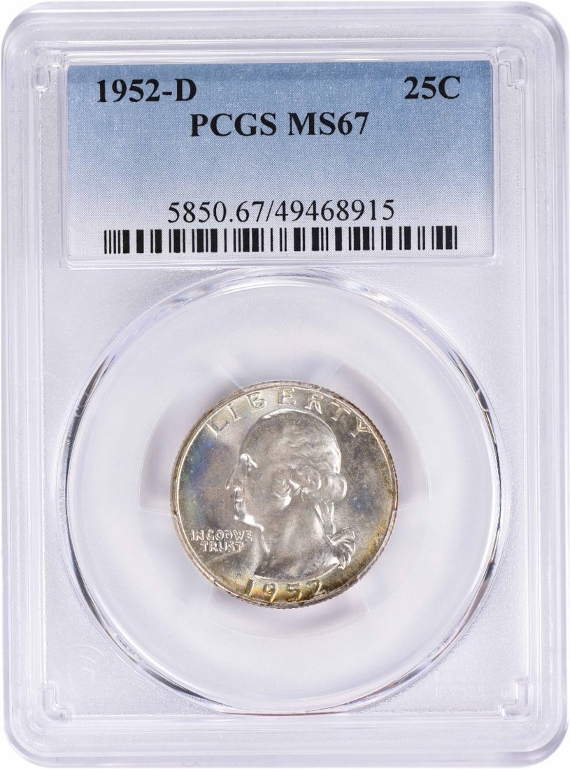 Quarter Washington MS67 Silver 1952-D PCGS (1 of 3)