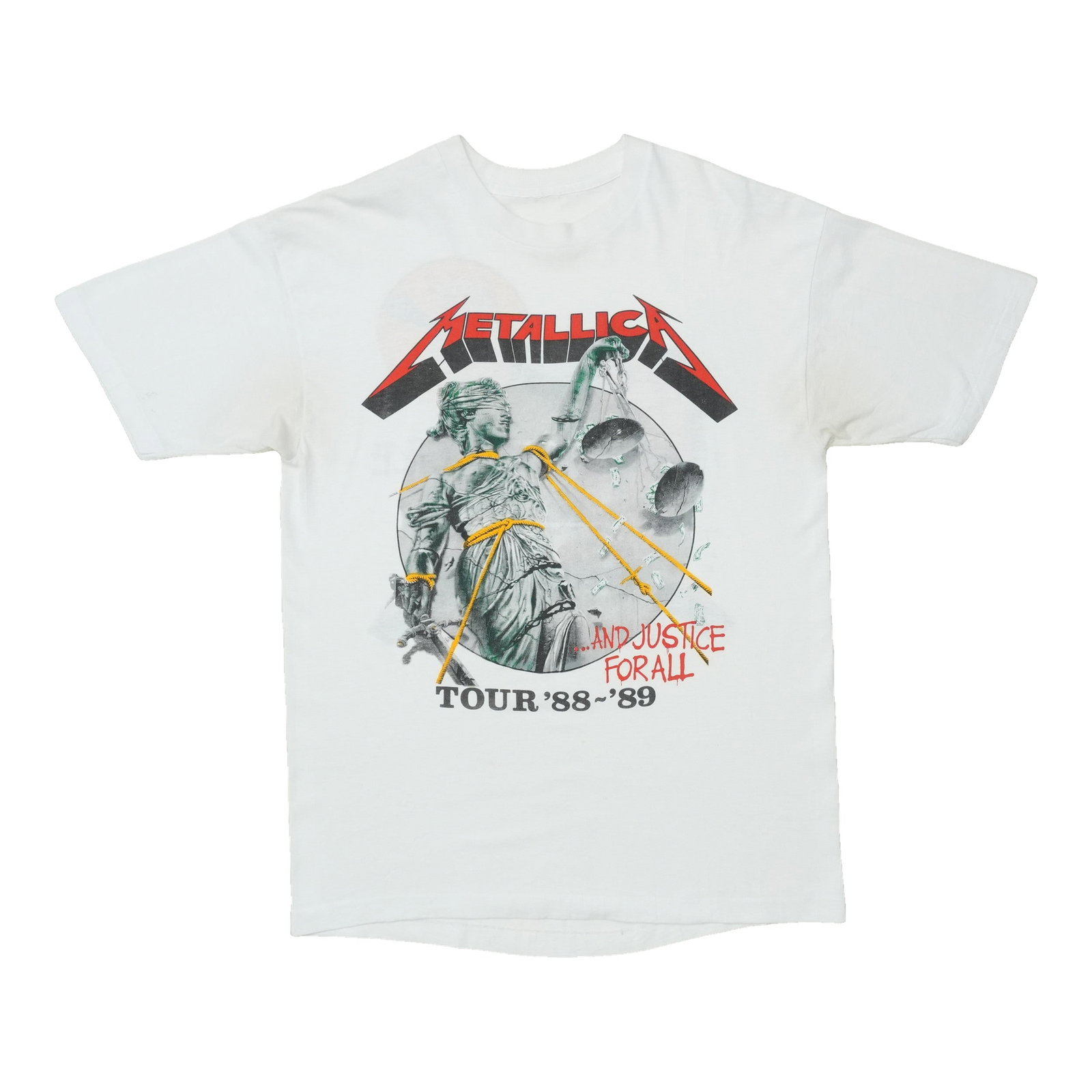 1989 Metallica And Justice For All Tour Shirt: 1989 Metallica And Justice For All Tour Shirt Authentic 1989 Metallica tour shirt from the And Justice For All tour, featuring the iconic band's logo and design. This vintage tee is a must-have for fa