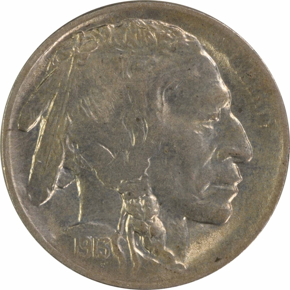 Choice BU Uncertified Nickel Buffalo Type 2 1913-S: Choice BU Uncertified Nickel Buffalo Type 2 1913-S This 1913-S Nickel Buffalo Type 2 coin is an Uncirculated specimen, certified by its Km number as a rare find. With a MS63 grade, it boasts a rich hi