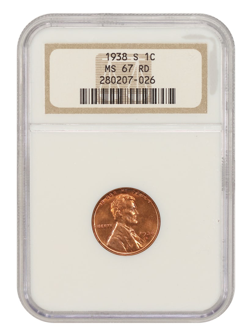 1938-S 1C NGC MS67RD - Lincoln Cent (Wheat Reverse) (1 of 4)