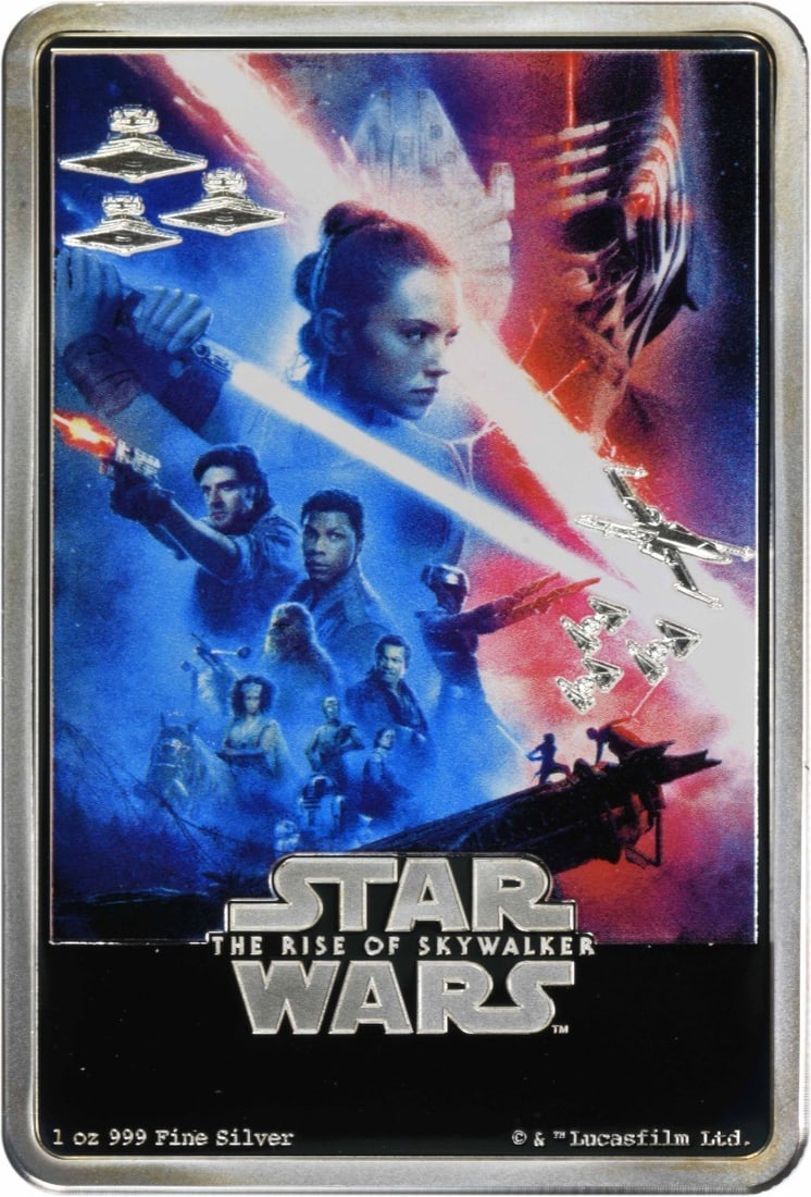 2020 Niue $2 Star Wars Rise of Skywalker Colorized .999 Silver PRF OGP: 2020 Niue $2 Star Wars Rise of Skywalker Colorized .999 Silver PRF OGP 2020 Niue $2 Star Wars Rise of Skywalker Colorized .999 Silver PRF OGP - A stunning, colorized silver coin featuring the Star War