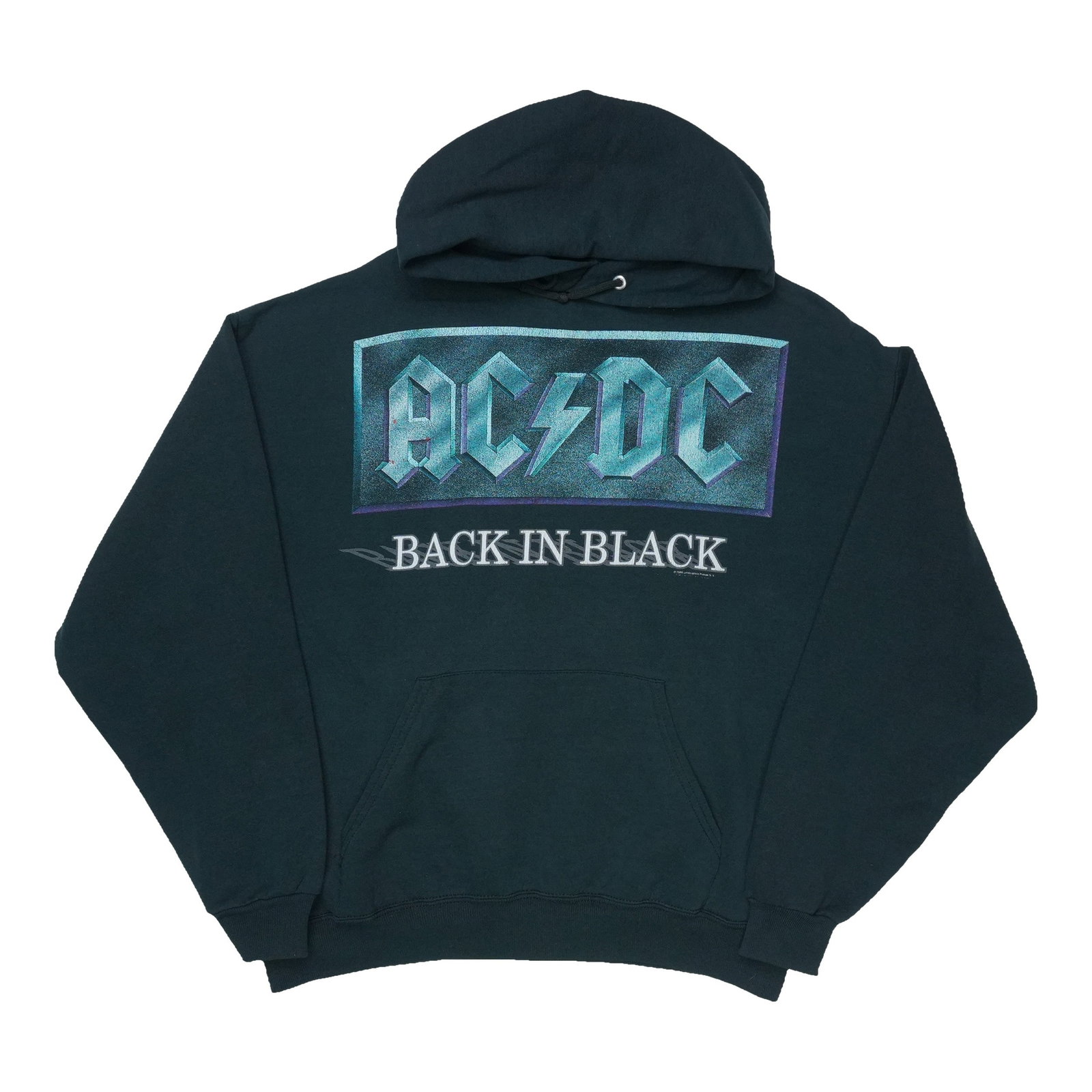 Black AC DC Hoodie 1990s: Black AC DC Hoodie 1990s Authentic 1990s AC DC black hoodie, a nostalgic piece for music enthusiasts. This classic hoodie features the iconic band's logo and color scheme, perfect for anyone who grew