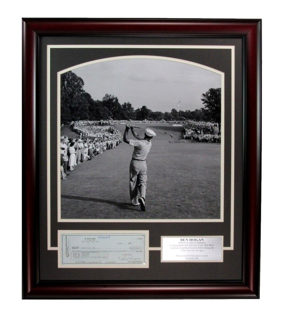 Ben Hogan 1950 U.S. Open Signed/ Auto 16x20 Photo Collage Framed Beckett 197593: Ben Hogan 1950 U.S. Open Signed/ Auto 16x20 Photo Collage Framed Beckett 197593 Ben Hogan's iconic 1950 U.S. Open victory is captured in this 16x20 framed photo collage, signed by the legendary golfer