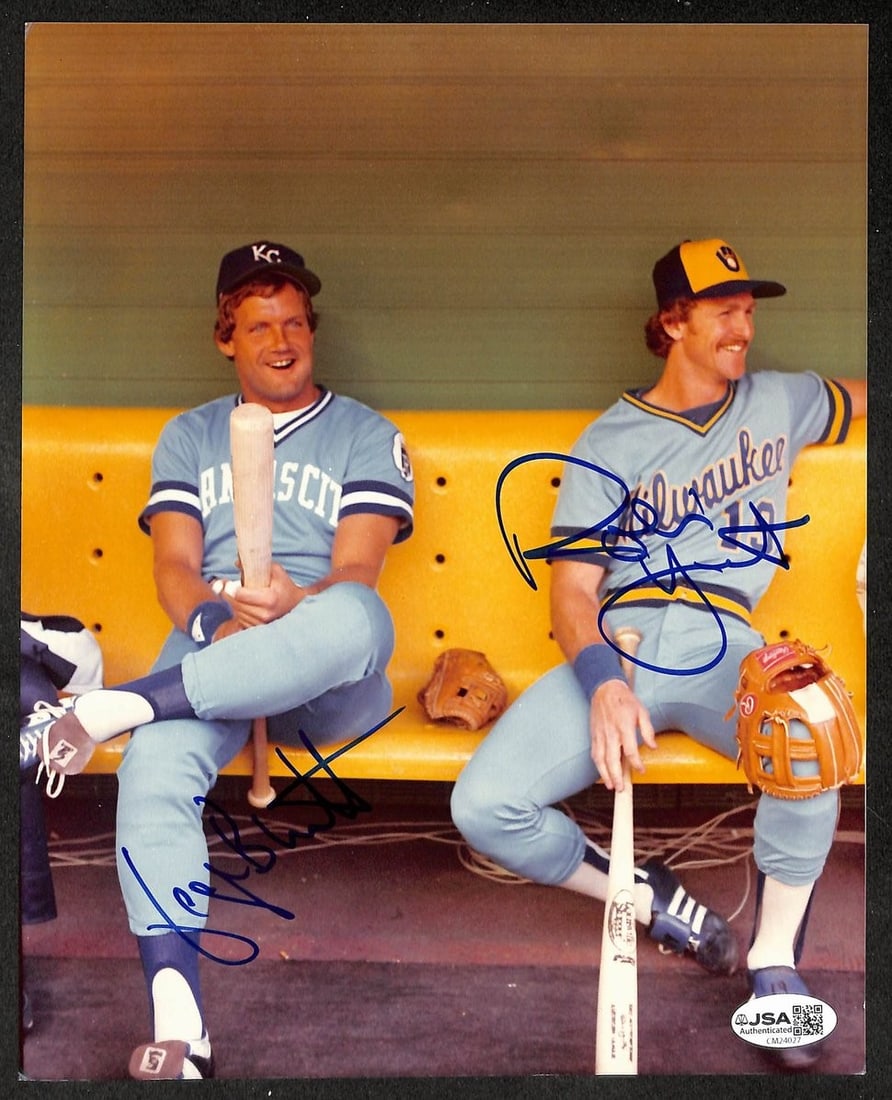 George Brett Robin Yount HOF Duel Autographed Signed Photo JSA 209841: George Brett Robin Yount HOF Duel Autographed Signed Photo JSA 209841 Item Specifics: Original/Reprint: Original Product: Photo Sport: Baseball Product Disclaimer: Not affiliated with any team or leag
