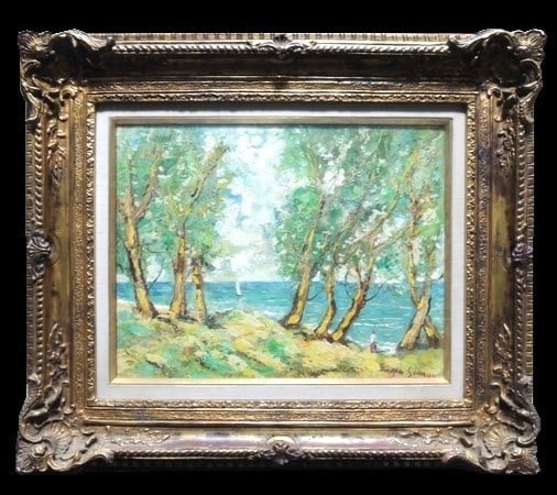 Hungarian Signed Framed Sea Oil Painting Open Jeno Szimon Eugene: Hungarian Signed Framed Sea Oil Painting Open Jeno Szimon Eugene Item Specifics: Unit Of Sale: Single Piece Artist: Eugene Simon Szimon Jeno Signed By: Eugene Simon Size: Medium Signed: Yes Material: 