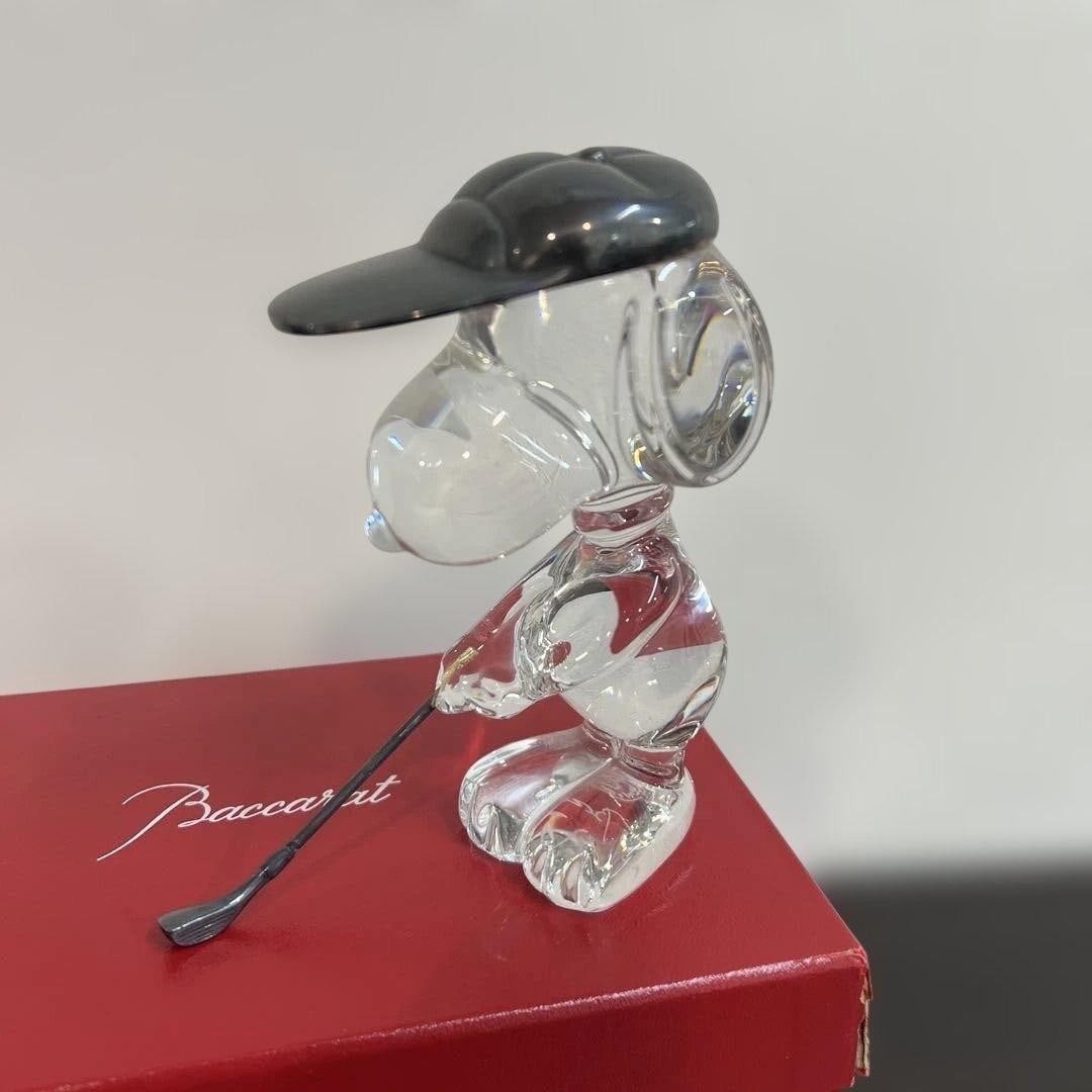 Crystal Glass Baccarat Peanuts Golf Figurine Rare Statue Art Snoopy (1 of 15)