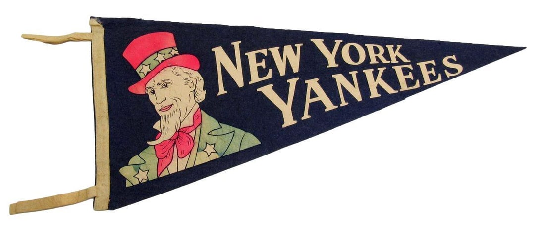 Vintage New York Yankees "Uncle Sam" AL Champions 12"X30" Pennant RARE 192292 (1 of 1)