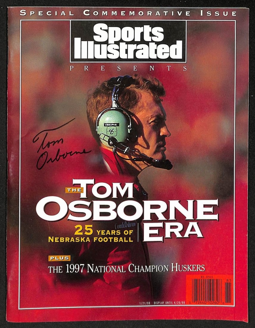Signed Tom Osborne PSA Sports Illustrated Commemorative 1998 Auto: Signed Tom Osborne PSA Sports Illustrated Commemorative 1998 Auto Item Specifics: Original/Reprint: Original Product: Magazine Sport: Football Product Disclaimer: Not affiliated with any team or