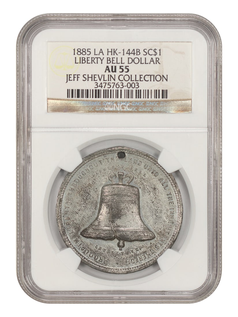 So-Called Dollar: 1885 Liberty Bell Dollar SC$1 NGC AU55 (HK-144b) ex: Jeff Shev: So-Called Dollar: 1885 Liberty Bell Dollar SC$1 NGC AU55 (HK-144b) ex: Jeff Shev Item Specifics: Denomination: Medal Year: 1884 Mint Location: Philadelphia Circulated/Uncirculated: Circulated Certific