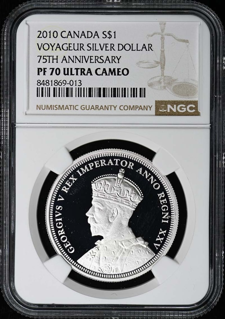 2010 CANADA VOYAGEUR SILVER DOLLAR 75TH ANNIVERSARY S$1 NGC PR70DCAM: 2010 CANADA VOYAGEUR SILVER DOLLAR 75TH ANNIVERSARY S$1 NGC PR70DCAM The 2010 Canada Voyageur Silver Dollar is a commemorative coin honoring the 75th anniversary of the Royal Canadian Mint's Voyageur 