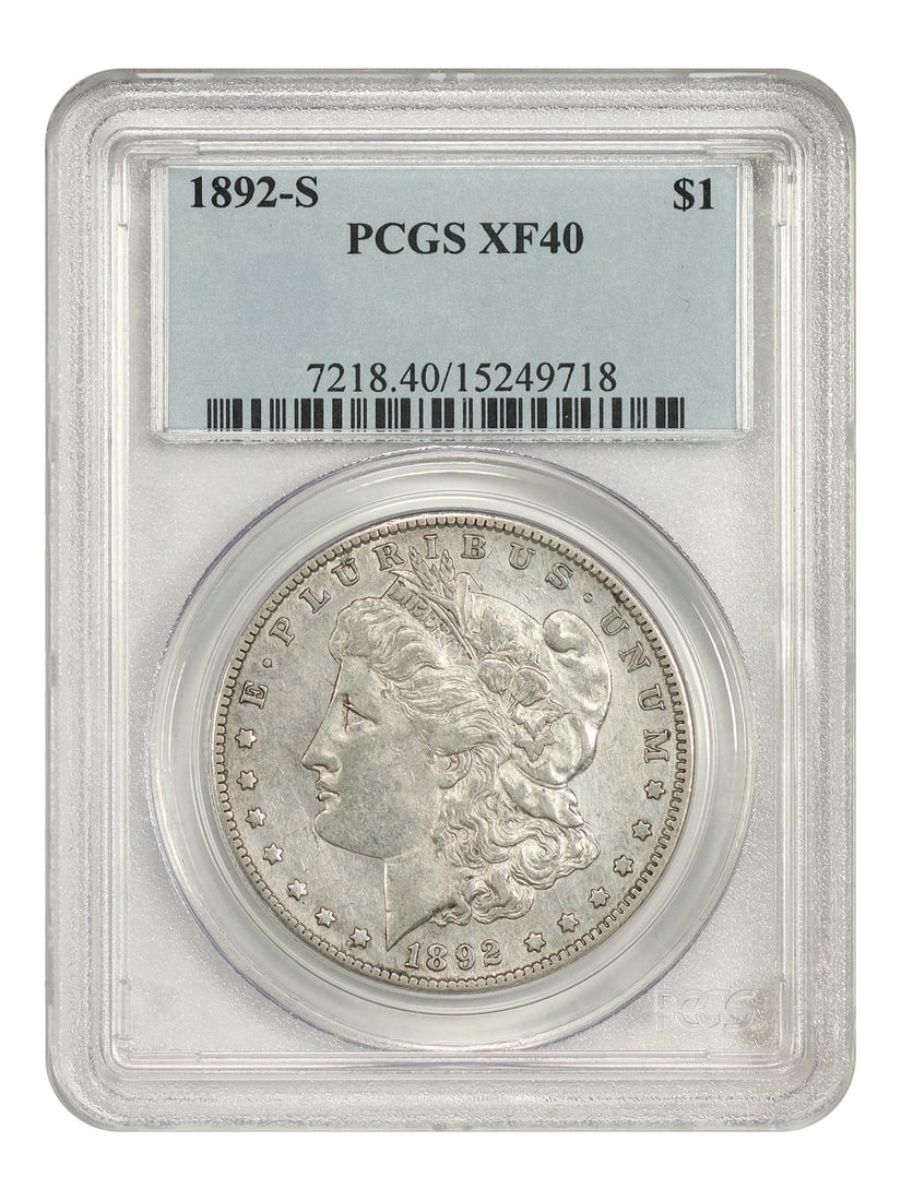 1892-S $1 PCGS XF40 - Morgan Dollar - Scarce Date: 1892-S $1 PCGS XF40 - Morgan Dollar - Scarce Date The 1892-S Morgan Dollar is a scarce date coin, offering a unique opportunity for collectors to own a piece of American numismatic history. Certified 