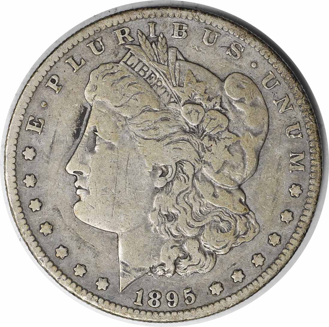 1895-S Morgan Silver Dollar VF Uncertified: 1895-S Morgan Silver Dollar VF Uncertified The 1895-S Morgan Silver Dollar is a stunning example of American numismatic history, featuring a reeded edge and a distinctive mint mark. Made from 90% silv