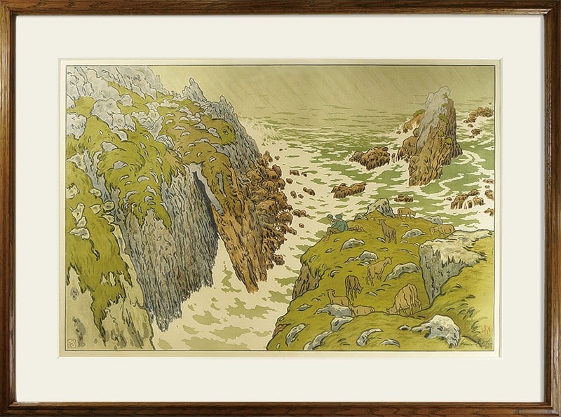 Aspects de la Nature Framed Lithograph Henri Riviere La Falaise 1897: Aspects de la Nature Framed Lithograph Henri Riviere La Falaise 1897 Item Specifics: Artist: Henri Riviere Subject: Landscape / Seascape Material: Lithograph on Paper Style: Japanese Size: 54.5 x 80