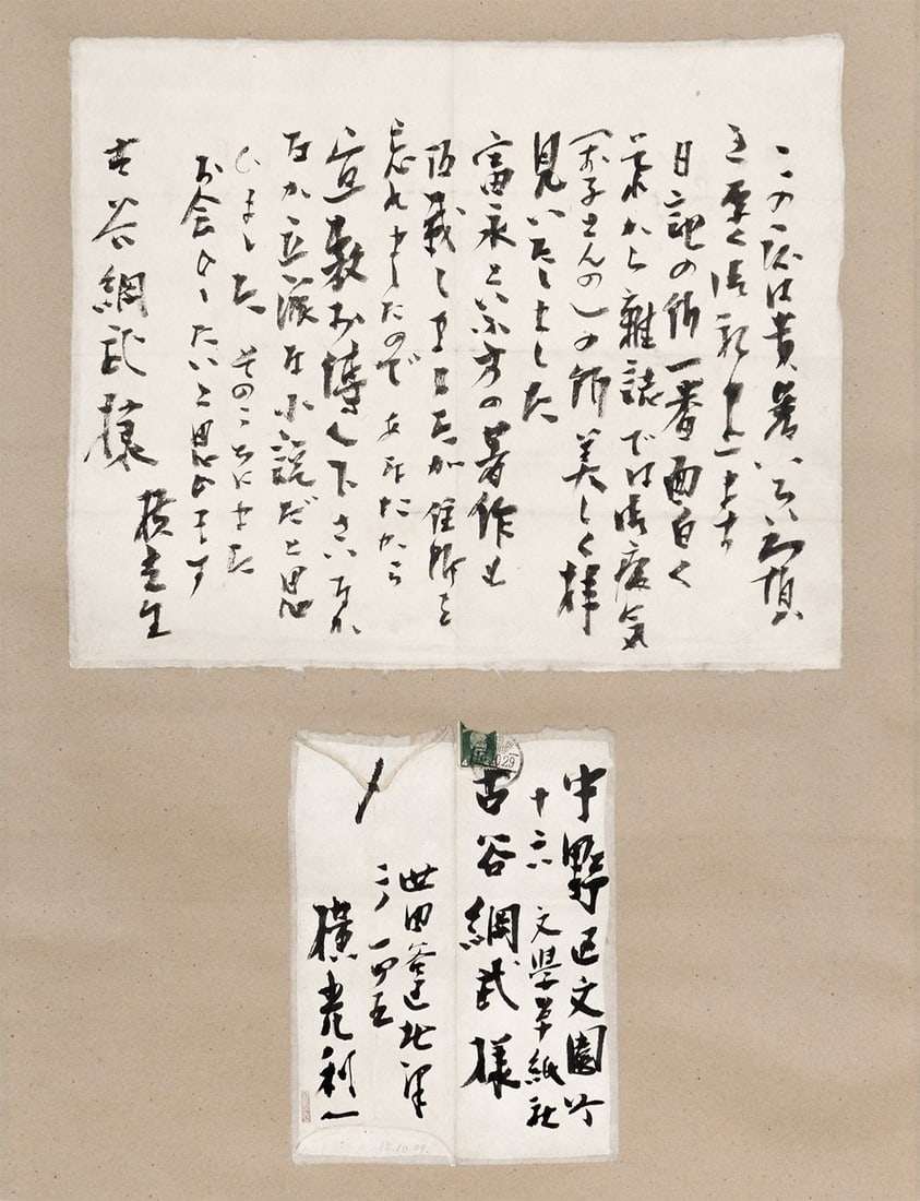 Riichi Yokomitsu Handwritten Letter Hanging Scroll addressed to Tsunatake Furuya: Riichi Yokomitsu Handwritten Letter Hanging Scroll addressed to Tsunatake Furuya Item Specifics: Artist: Riichi Yokomitsu Subject: Literary Correspondence Material: Paper and Silk Style: Japanese Year