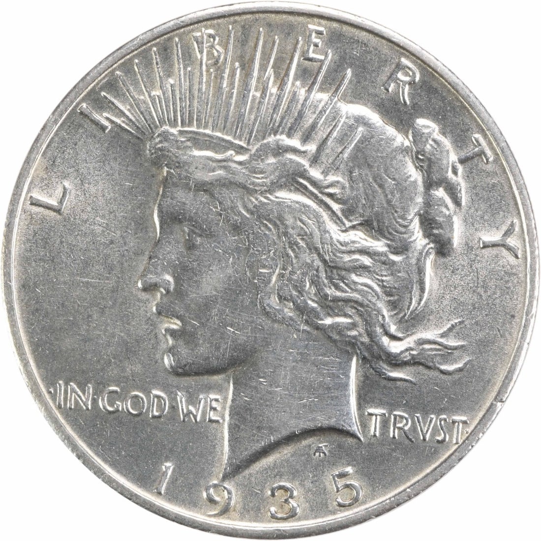 Silver Peace Dollar AU Slider Uncertified 1935: Silver Peace Dollar AU Slider Uncertified 1935 Item Specifics: Certification: Uncertified Circulated/Uncirculated: Circulated Km Number: 150 Year: 1935 Grade: AU Composition: Silver Mint Location: S