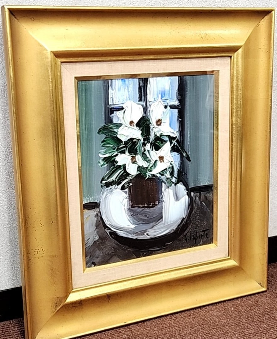 Georges Laporte Cyclamen by Window Original Oil Painting French Signed Vision No: Georges Laporte Cyclamen by Window Original Oil Painting French Signed Vision No Item Specifics: Artist: Georges Laporte Signed By: Georges Laporte Signed: Yes Size: Medium Material: Canvas Framing: