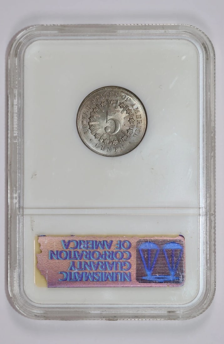 MS65 Rays Shield 1867 Nickel - 2