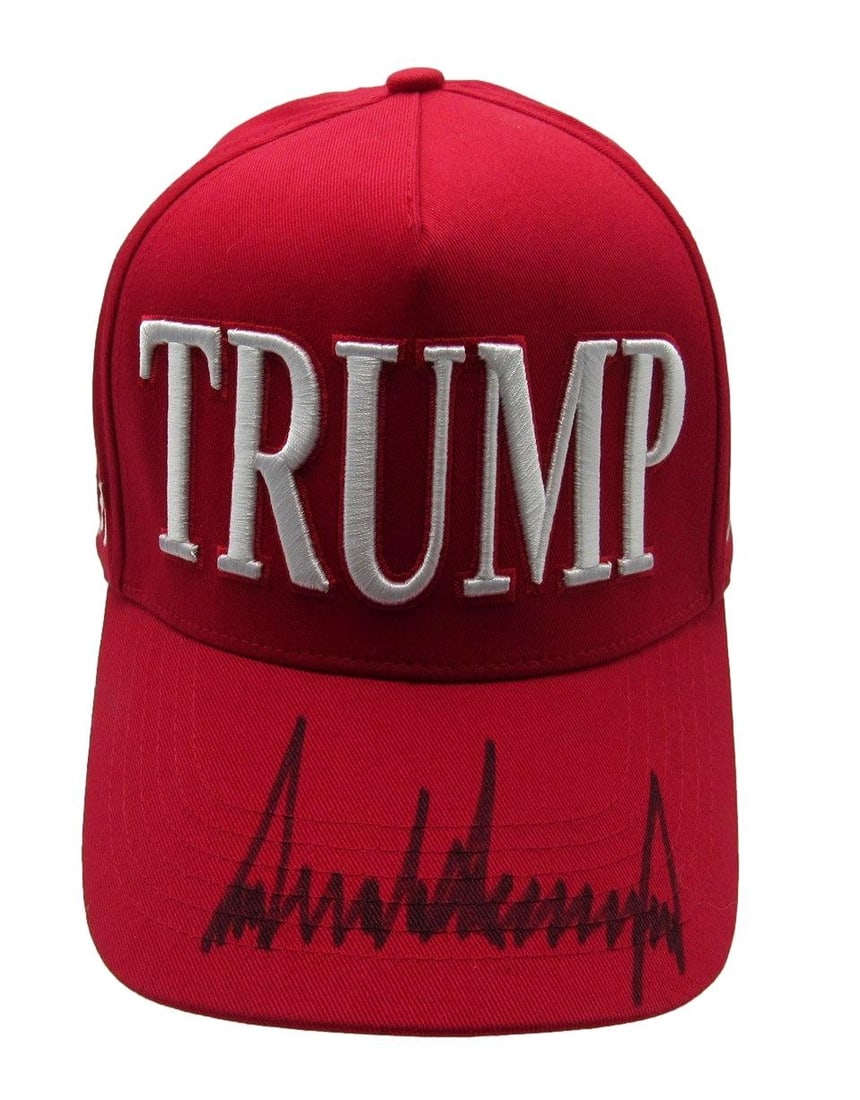 President Donald Trump Signed/ Auto "TRUMP" Baseball Hat PSA/ DNA Full LOA 204887 (1 of 10)