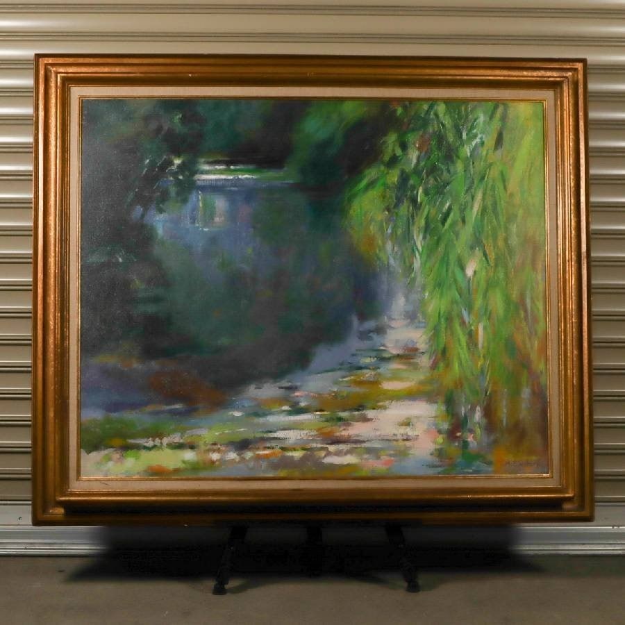 M. Bouchery Large Oil Painting Pond Reflections Signed Framed Impressionist Styl: M. Bouchery Large Oil Painting Pond Reflections Signed Framed Impressionist Styl Item Specifics: Artist: M. Bouchery Unit Of Sale: Single Piece Signed By: M. Bouchery Size: Large Signed: Yes Material: