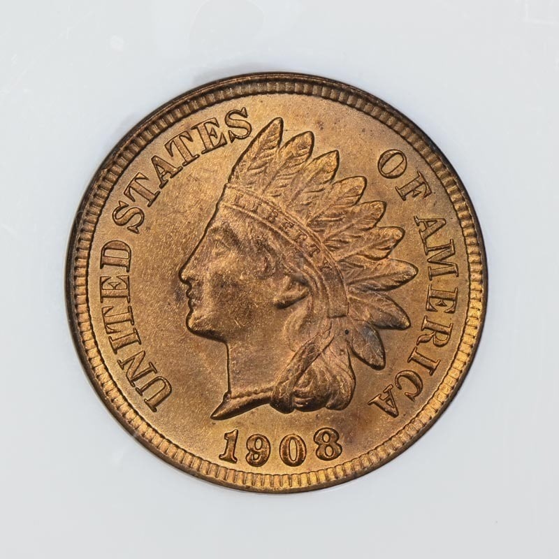 INDIAN CENT 1908 MS64RD NGC - 2