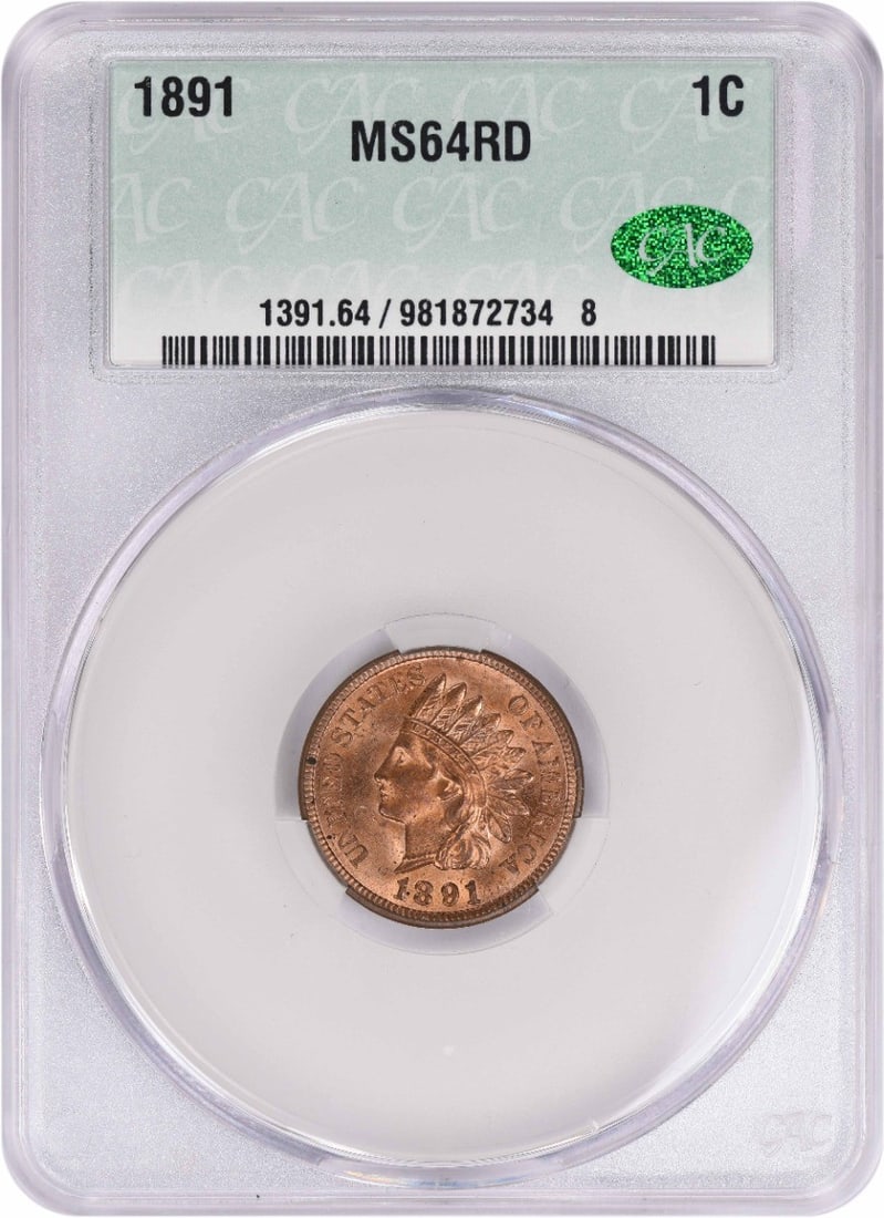 Indian Cent MS64RD CACG