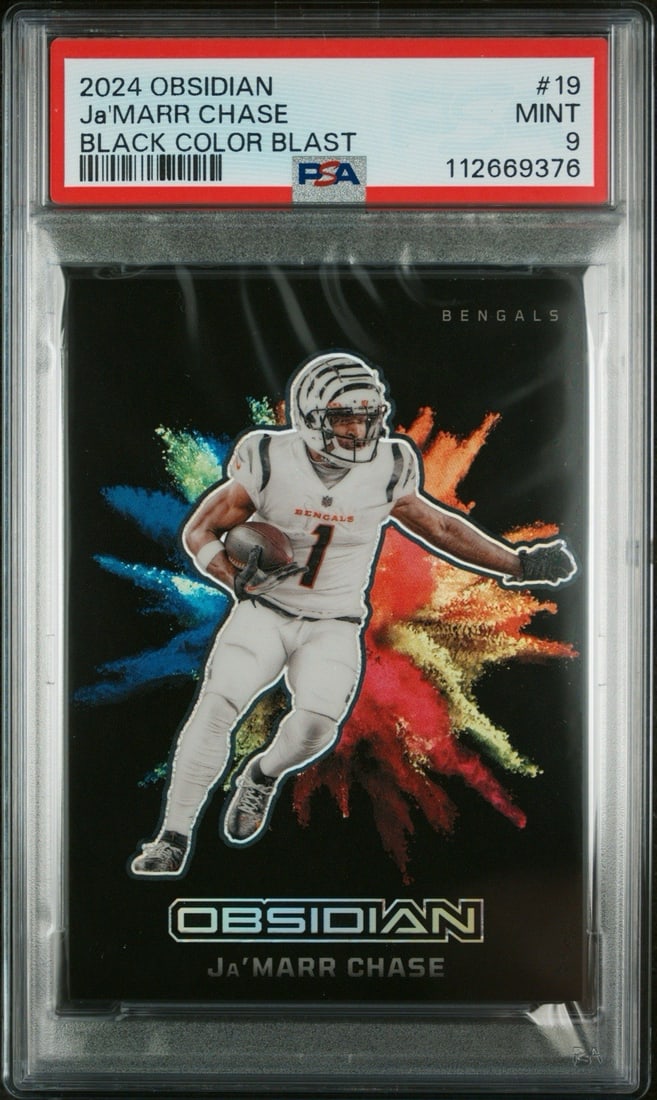 OBSIDIAN PANINI JA'MARR CHASE #19 BLACK BLAST COLOR 2024 PSA 9 (1 of 3)