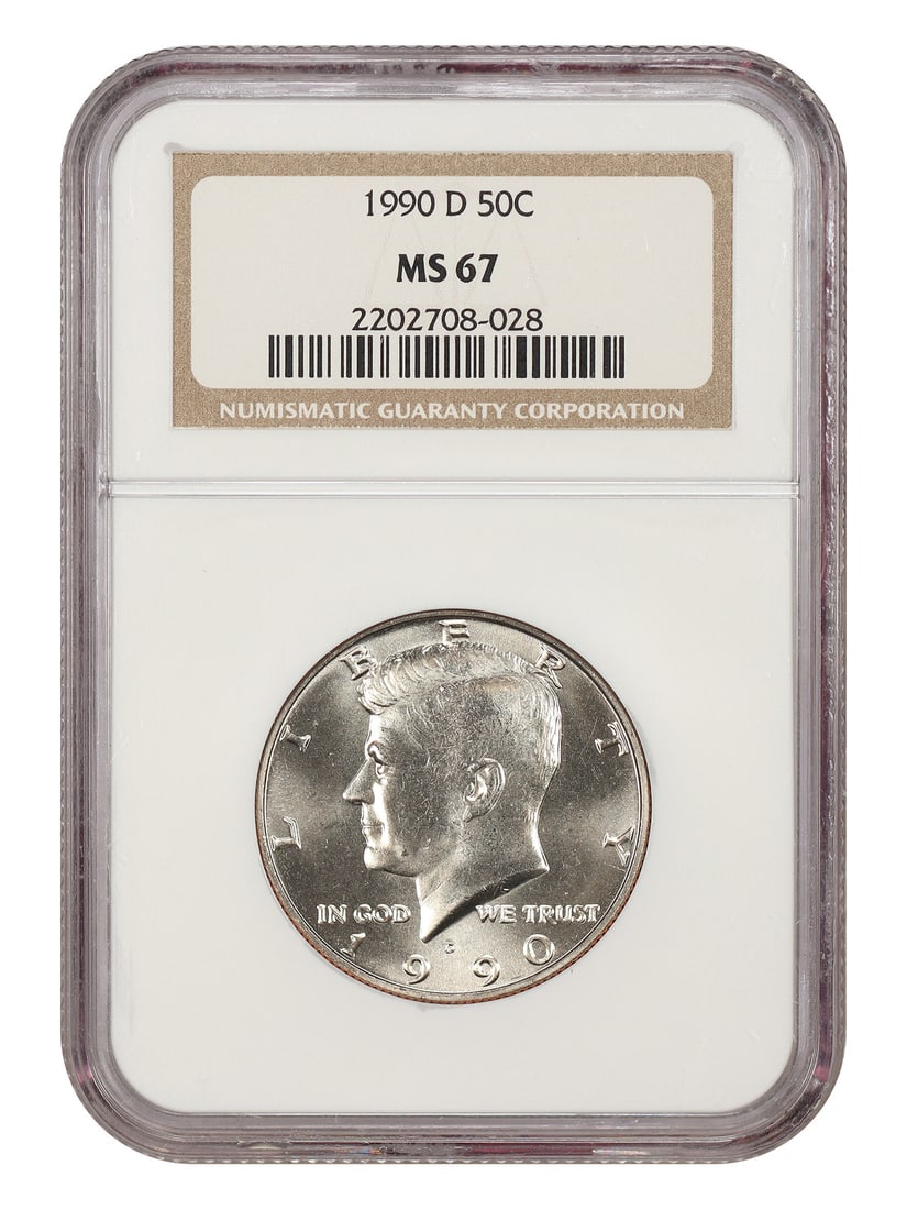 Half Dollar 50C Kennedy 1990 NGC MS67: Half Dollar 50C Kennedy 1990 NGC MS67 The 1990 Kennedy Half Dollar, certified by the Numismatic Guaranty Corporation (NGC) as MS67, showcases exceptional mint state quality. Bearing the hallmark of th