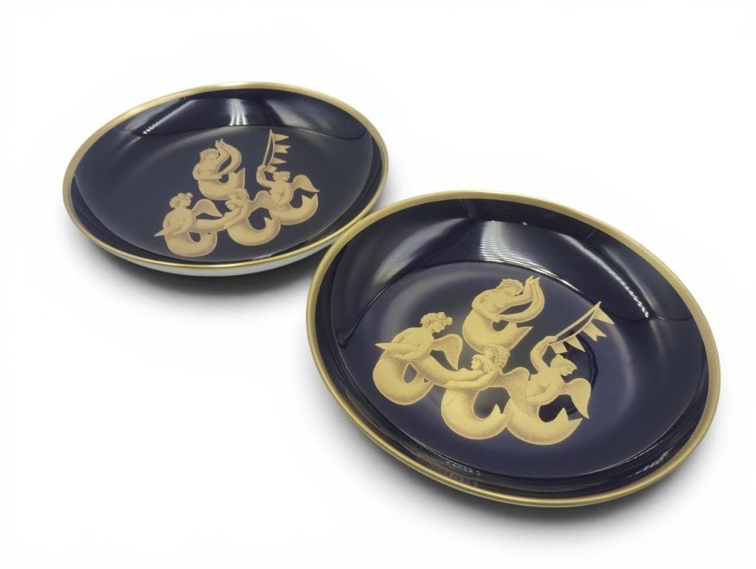 Richard Ginori Gio Ponti Siren Plates Set of 2 Navy Gold Italy Porcelain: Richard Ginori Gio Ponti Siren Plates Set of 2 Navy Gold Italy Porcelain Item Specifics: Pattern: NA Antique: Yes Shape: Round Occasion: All Occasions Color: Gold Material: Porcelain Age Level: 14+ Vi
