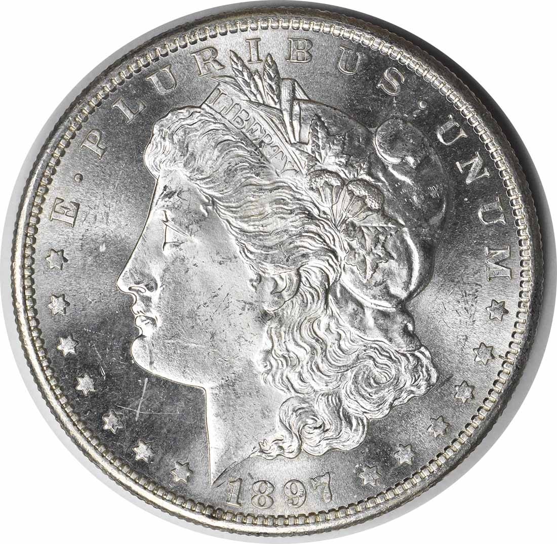 1897-S Morgan Silver Dollar Choice BU Uncertified: 1897-S Morgan Silver Dollar Choice BU Uncertified Item Specifics: Certification: Uncertified Circulated/Uncirculated: Uncirculated Composition: Silver Year: 1897 Mint Location: S Km Number: 110 Denomi