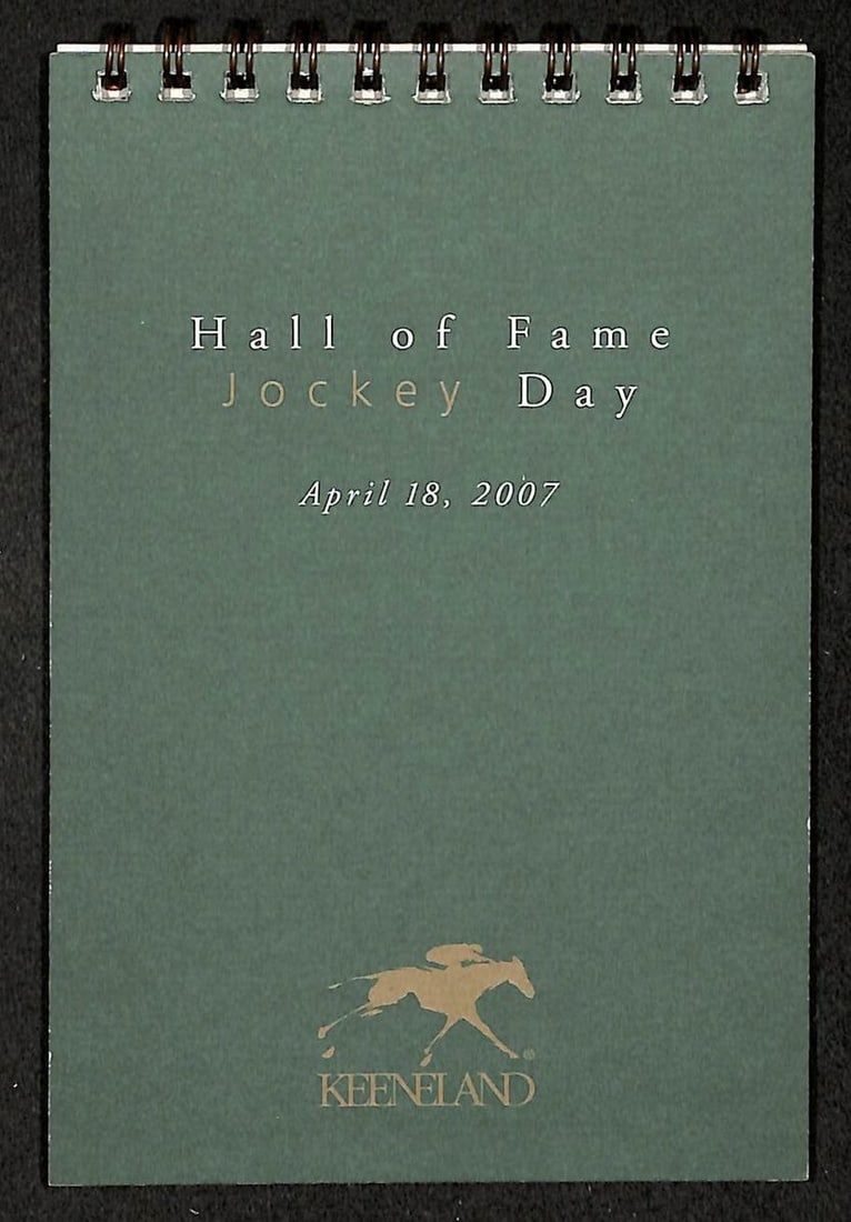HOF Multi Signed Day Booklet Jockey Keenland 2007 Cordero JSA Day: HOF Multi Signed Day Booklet Jockey Keenland 2007 Cordero JSA Day Keenland, Cordero, and other notable horse racing personalities have signed this 2007 Day Booklet, creating a unique piece of memorabi