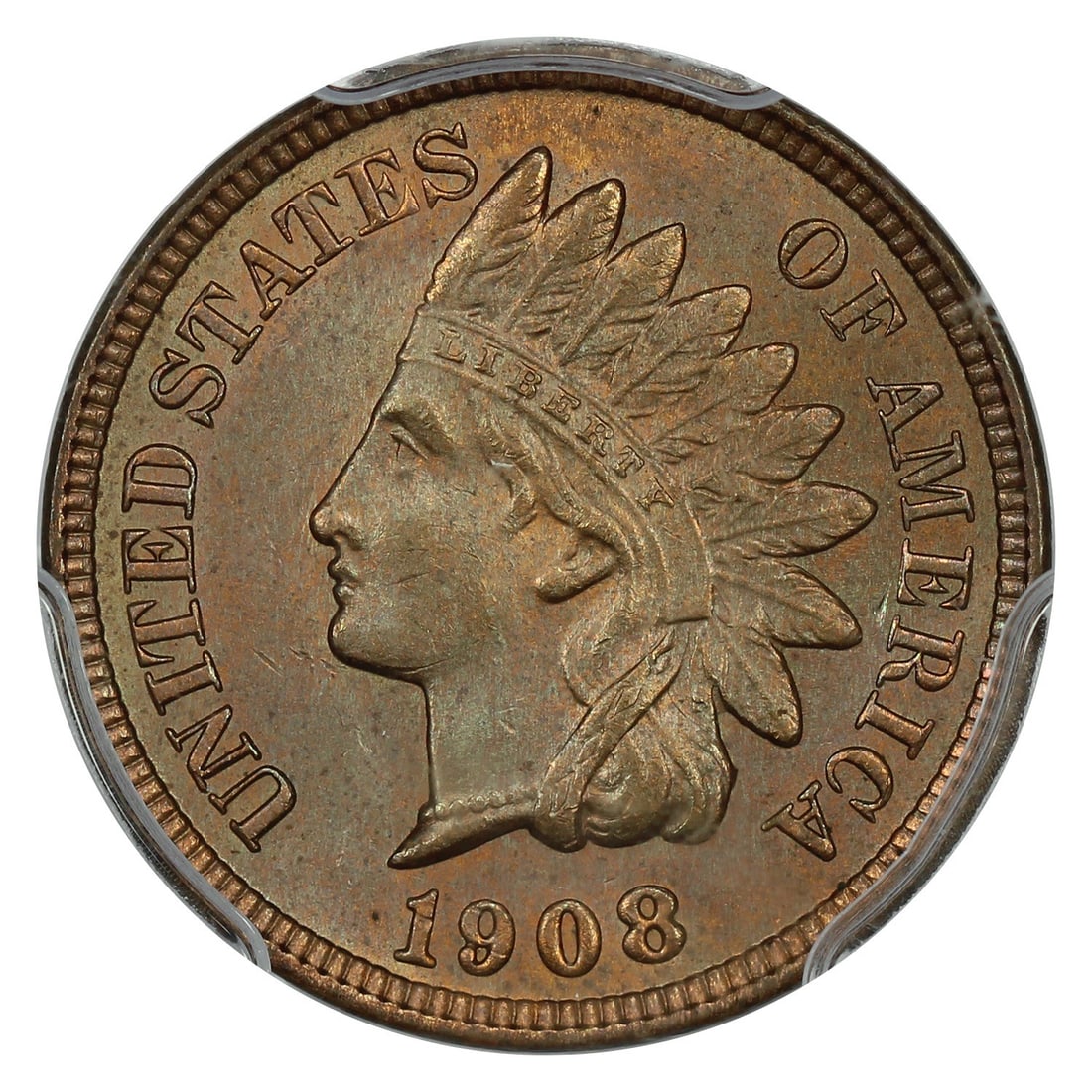 1908 1C PCGS MS63RB - Indian Cent - 3