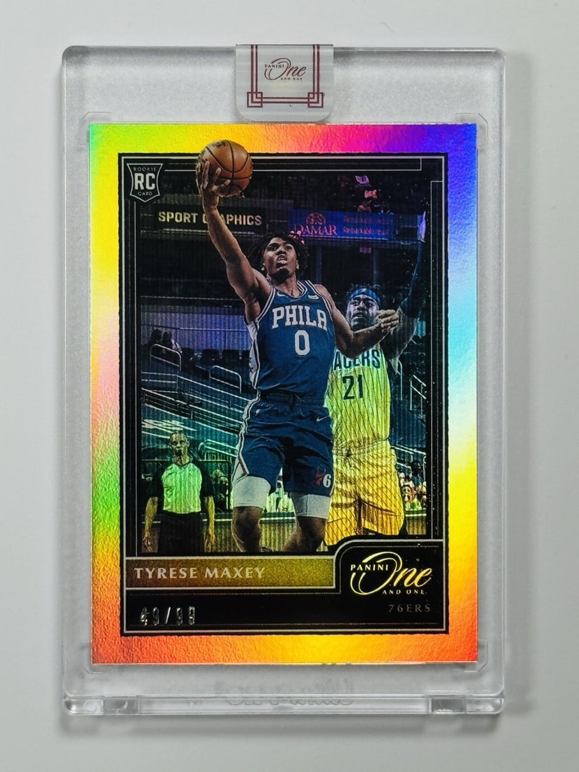 ONE PANINI ROOKIE MAXEY 2020-21 HOLO SEALED TYRESE: ONE PANINI ROOKIE MAXEY 2020-21 HOLO SEALED TYRESE Item Specifics: Card Size: Standard Autographed: No Set: 2020-21 Panini One and One Print Run: /99 Player/Athlete: Tyrese Maxey Original/Licensed Rep