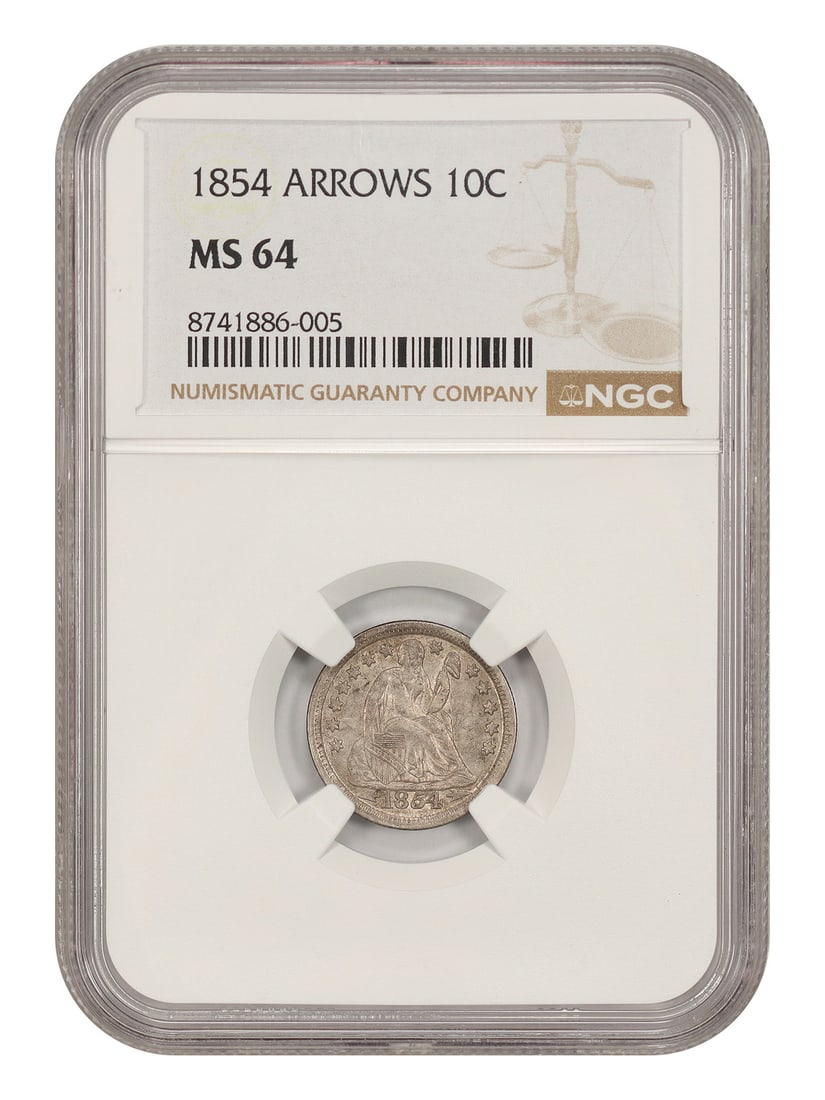 10C NGC MS64 Liberty Seated Dime 2 Year Type Coin (1 of 4)