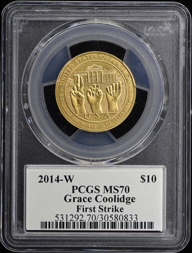 2014-W $10 Grace Coolidge Mercanti Signature PCGS MS70 (1 of 1)