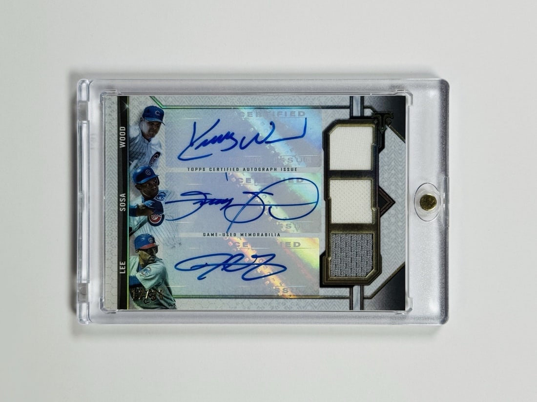 TOPPS TRIPLE THREADS KERRY WOOD SAMMY SOSA DERREK LEE RELIC AUTO (1 of 2)