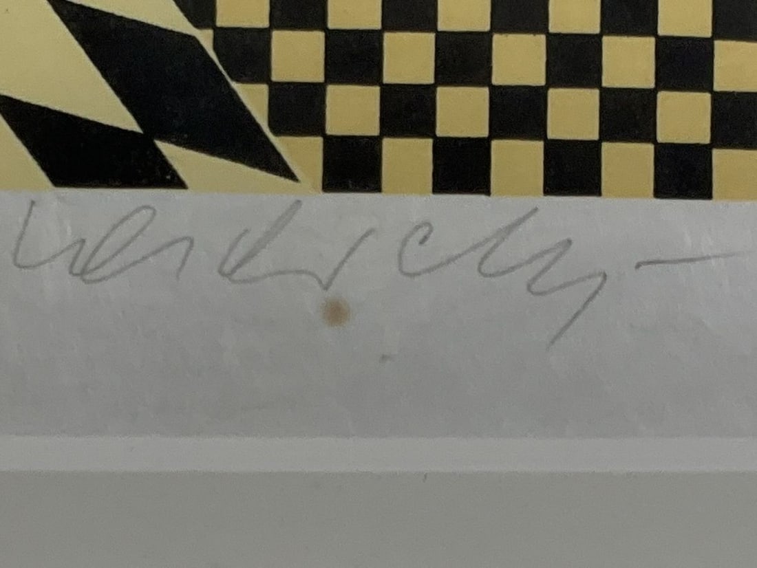 Vasarely Signed Chess Silkscreen Authentic Yellow Box - 3