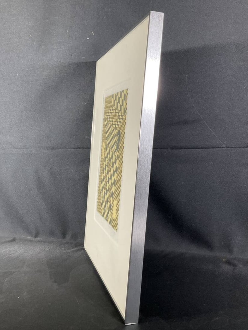 Vasarely Signed Chess Silkscreen Authentic Yellow Box - 8